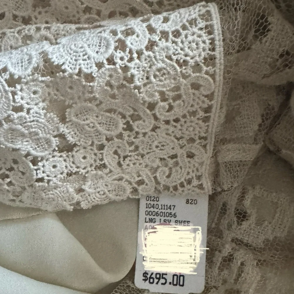 RED Valentino Cream Lace Embroidered Blouse - Picture 2 of 5